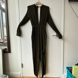 Black & Gold Jumpsuit with Pockets!